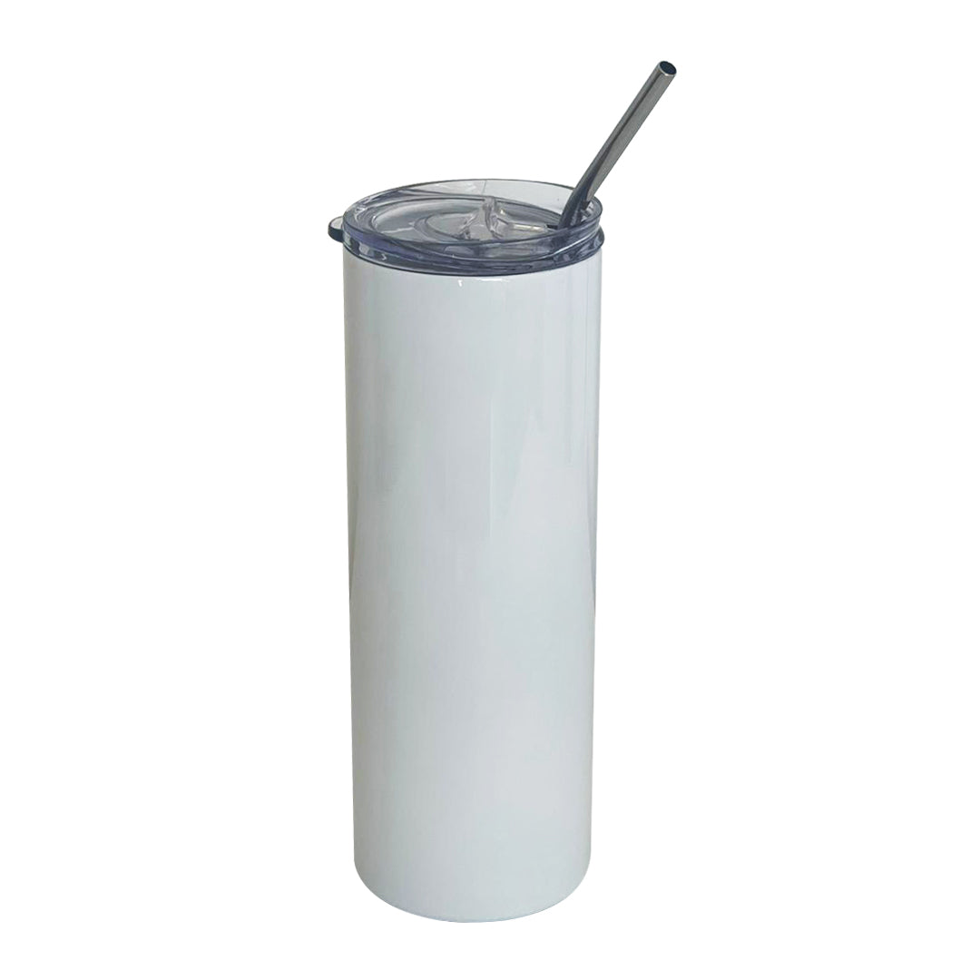 20oz/600ml Color Changing Tumbler with Straw & Lid (UV-Activated, White to Violet)