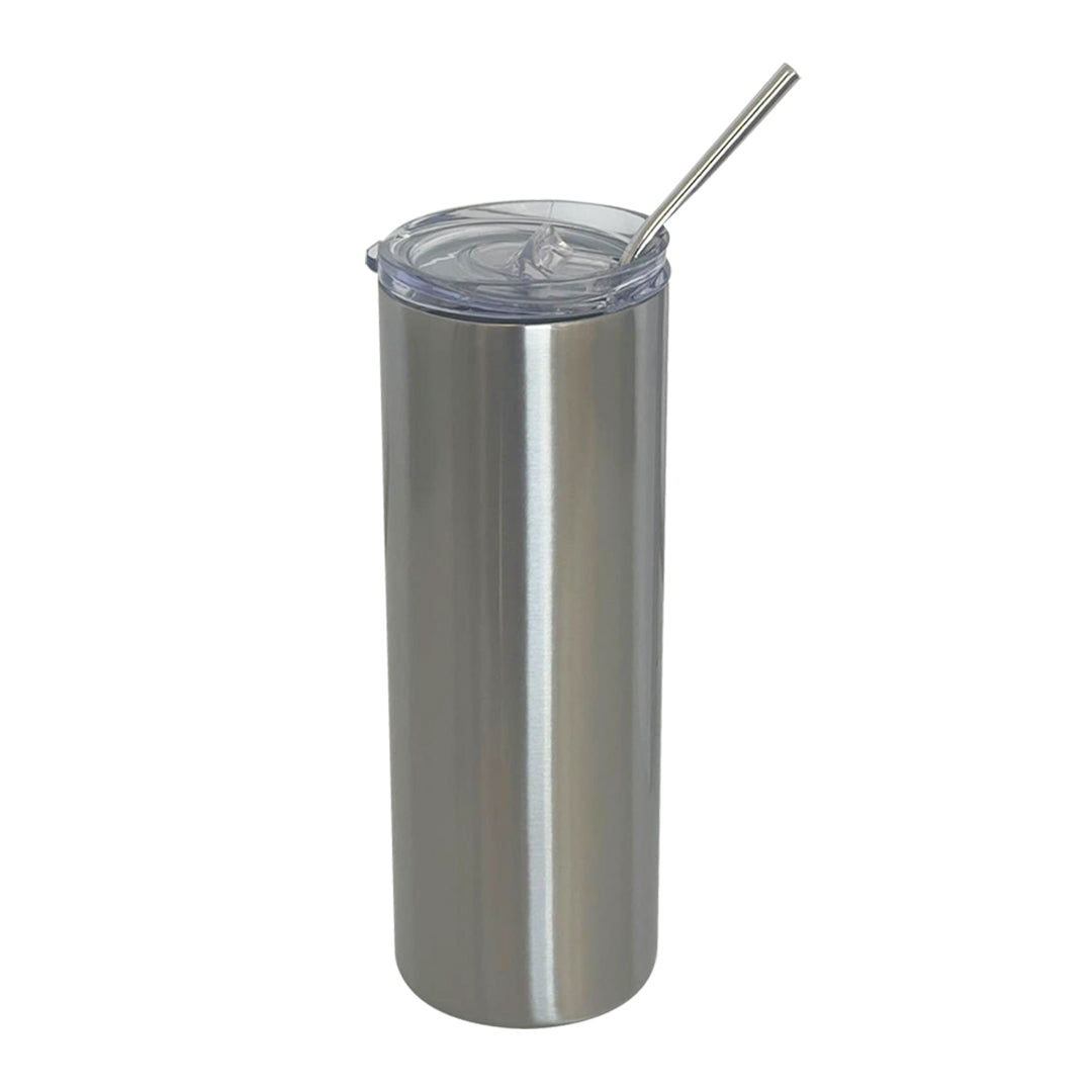 20Oz/600ml Stainless Steels Tumbler With Straw & Lid (Silver)