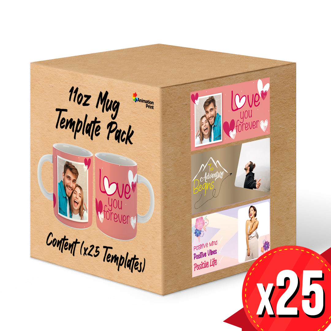 11oz Mug Template Pack #1 x25 Pack